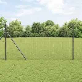 Metinātās Stieples Žogs Pelēka 1.2 X 25 M Tērauds Vidaxl