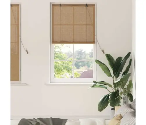 Langų Žaliuzės Ir Uždangos Kita Šviesiai Rudas Bambukas