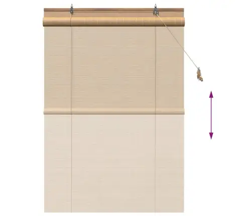 Logu Žalūzijas Un Aizsegi Gaiši Brūns 100 X 160 Cm Bambuss Vidaxl