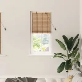 Rullo Žalūzija Cits Gaiši Brūns 60 X 160 Cm Bambuss Vidaxl