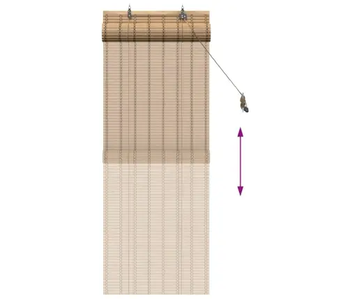 Logu Žalūzijas Un Aizsegi Gaiši Brūns 60 X 160 Cm Bambuss Vidaxl