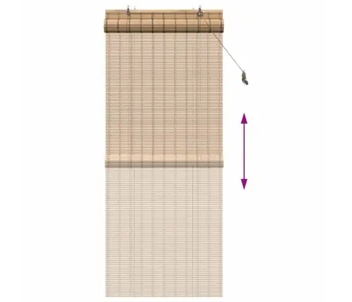 Logu Žalūzijas Un Aizsegi Gaiši Brūns 100 X 220 Cm Bambuss Vidaxl
