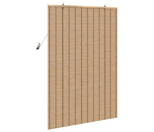 Logu Žalūzijas Un Aizsegi Gaiši Brūns 120 X 160 Cm Bambuss Vidaxl