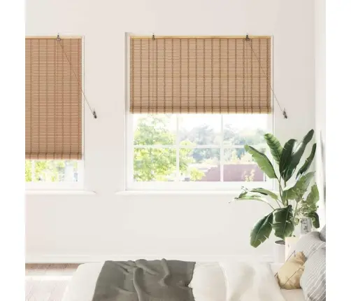 Logu Žalūzijas Un Aizsegi Gaiši Brūns 140 X 220 Cm Bambuss Vidaxl
