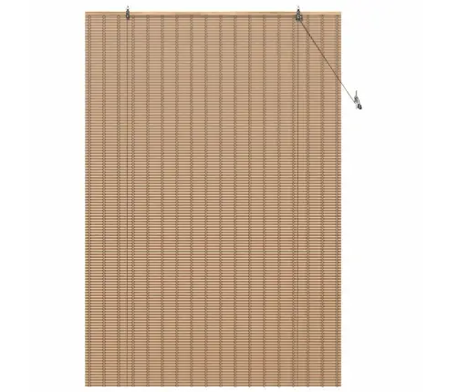 Logu Žalūzijas Un Aizsegi Gaiši Brūns 140 X 220 Cm Bambuss Vidaxl