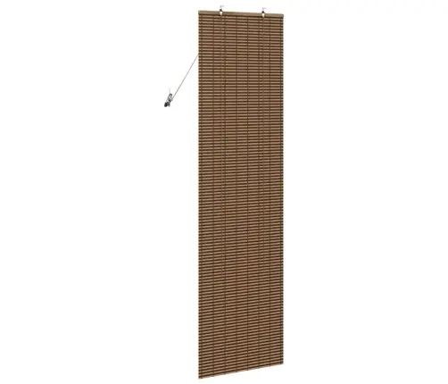 Logu Žalūzija Ar Aizkariem Brūna 60 X 220 Cm Bambuss Vidaxl