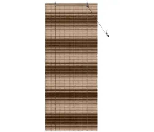 Logu Žalūzija Ar Aizkariem Brūna 80 X 220 Cm Bambuss Vidaxl