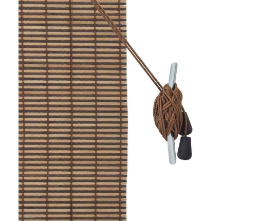 Logu Žalūzija Ar Aizkariem Brūna 90 X 220 Cm Bambuss Vidaxl