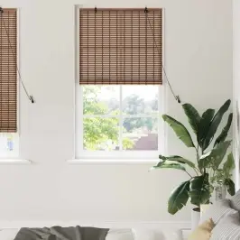 Logu Žalūzija Ģeometriskais Brūna 90 X 220 Cm Bambuss Vidaxl