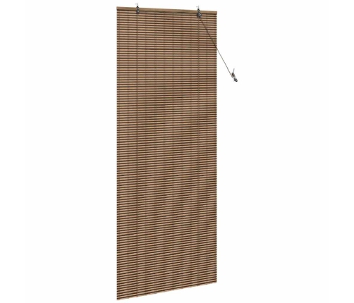Logu Žalūzija Ar Aizkariem Brūna 90 X 220 Cm Bambuss Vidaxl