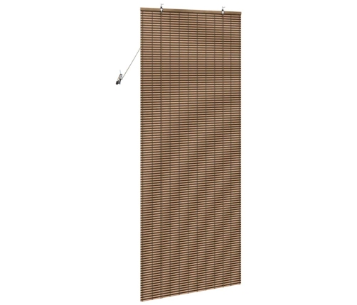 Logu Žalūzija Ar Aizkariem Brūna 90 X 220 Cm Bambuss Vidaxl