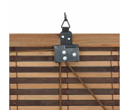 Logu Žalūzija Ar Aizkariem Brūna 100 X 160 Cm Bambuss Vidaxl
