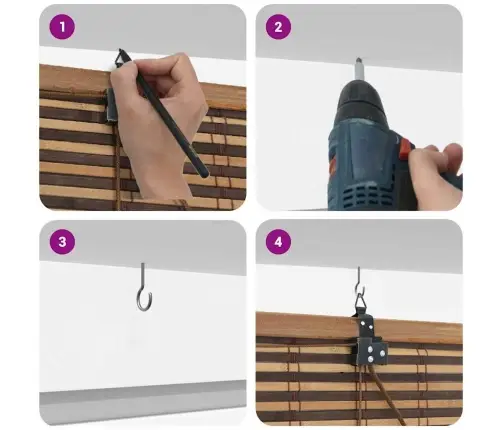 Logu Žalūzija Ar Aizkariem Brūna 100 X 220 Cm Bambuss Vidaxl