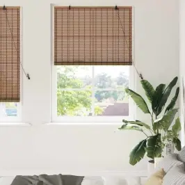Logu Žalūzija Ģeometriskais Brūna 110 X 220 Cm Bambuss Vidaxl
