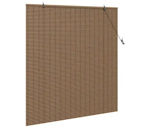 Logu Žalūzija Ar Aizkariem Brūna 150 X 160 Cm Bambuss Vidaxl