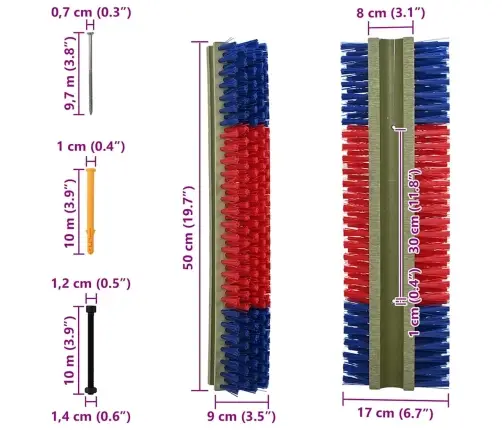 Govju Sukas Sienā Piekārama 20X9X50 Cm Vidaxl