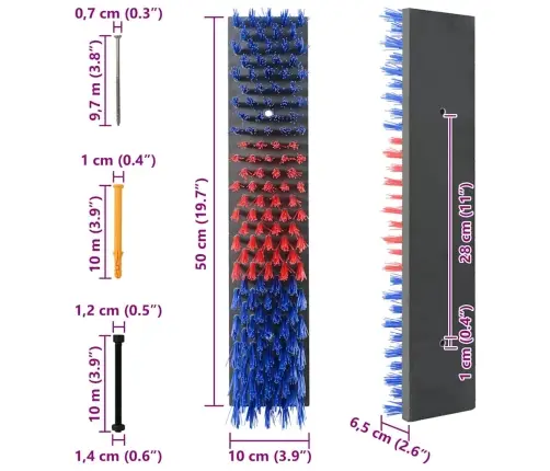 Lopu Birstes Sienā Nostiprināmas 50X10X6.5 Cm Vidaxl