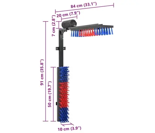 Lopkopības Birstes Sarkana Un Zila 84 X 10 X 91 Cm Vidaxl