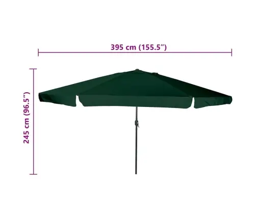 Sodo Skėtis Žalia Ir Juoda 395 X 395 X 245 Cm