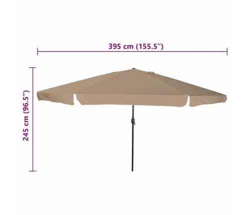 Sodo Skėtis Taupe Ir Juoda 395 X 395 X 245 Cm Sodo Skėtis Taupe Ir Juoda 395 X 395 X 245 Cm