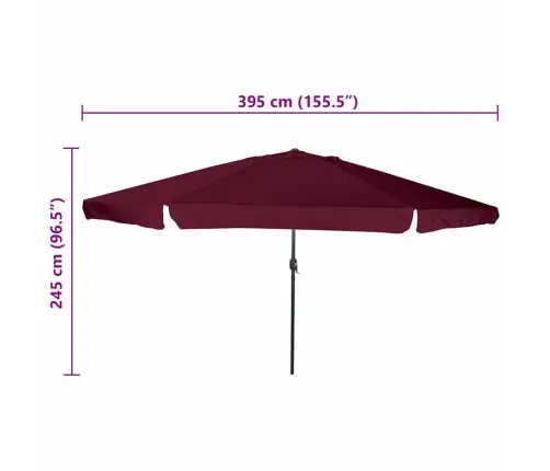 Sodo Skėtis Raudona Ir Juoda 395 X 395 X 245 Cm