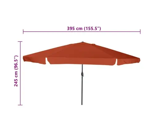 Sodo Skėtis Raudona Ir Juoda 395 X 395 X 245 Cm