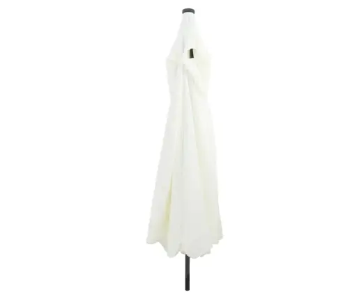 Dārza Saules Parasol Ar Led Gaismām 395 X 245 Cm Smilšu Baltā Vidaxl