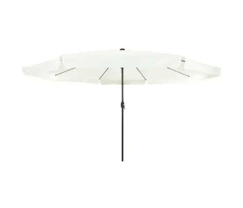 Dārza Saules Parasol Ar Led Gaismām 395 X 245 Cm Smilšu Baltā Vidaxl