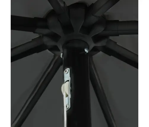 Dārza Saules Parasol Ar Led Gaismām Ø395 X 245 Cm, Antracīts Vidaxl