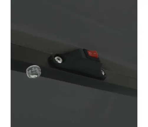 Dārza Saules Parasol Ar Led Gaismām Ø395 X 245 Cm, Antracīts Vidaxl