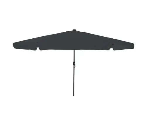 Dārza Saules Parasol Ar Led Gaismām Ø395 X 245 Cm, Antracīts Vidaxl