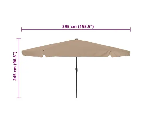 Sodo Skėtis Taupe Ir Juoda 395 X 395 X 245 Cm