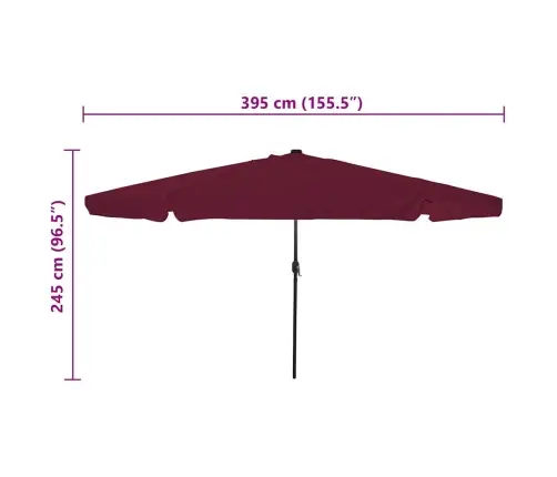 Aedapara Punane Ja Must 395 X 395 X 245 Cm Polüester Ja Teras