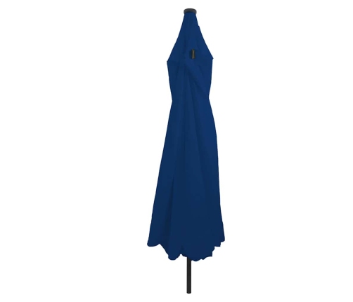 Dārza Saules Parasol Ar Led Gaismām Ø395 X 245 Cm Zils Vidaxl