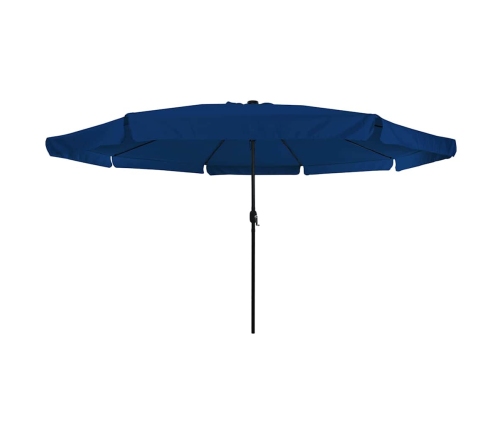 Dārza Saules Parasol Ar Led Gaismām Ø395 X 245 Cm Zils Vidaxl