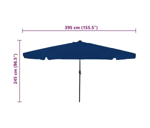 Sodo Skėtis Azurblau 395 X 395 X 245 Cm Poliesteris