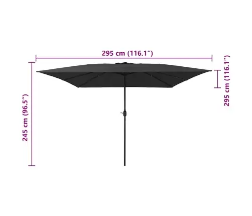 Sodo Skėtis Antracitas 295 X 295 X 245 Cm