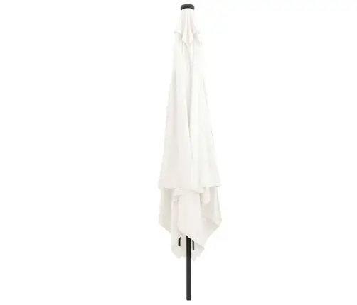 Kvadrātveida Dārza Parasol Ar Led Gaismiņām 295 X 245 Cm Smilšu Baltā Vidaxl