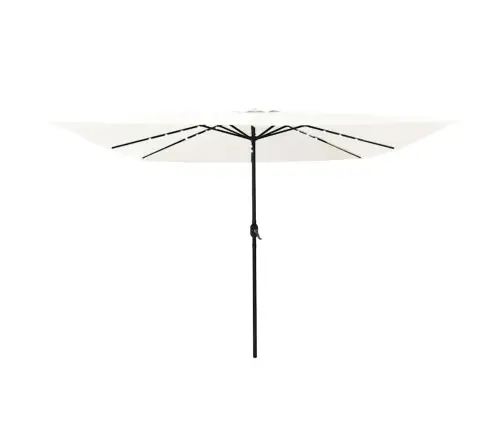 Kvadrātveida Dārza Parasol Ar Led Gaismiņām 295 X 245 Cm Smilšu Baltā Vidaxl