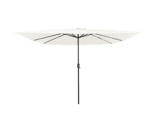Kvadrātveida Dārza Parasol Ar Led Gaismiņām 295 X 245 Cm Smilšu Baltā Vidaxl