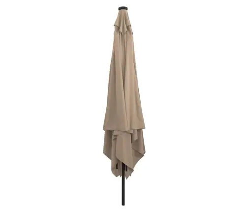 Kvadrātveida Dārza Saules Pārsegs Ar Led Gaismām 295 X 245 Cm Pelēkbrūns Vidaxl