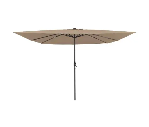 Kvadrātveida Dārza Saules Pārsegs Ar Led Gaismām 295 X 245 Cm Pelēkbrūns Vidaxl