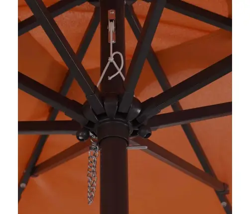 Kvadrāta Dārza Saules Sargs Ar Led Gaismām 295 X 245 Cm, Terra Koks Vidaxl