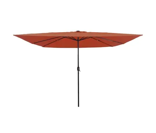 Kvadrāta Dārza Saules Sargs Ar Led Gaismām 295 X 245 Cm, Terra Koks Vidaxl