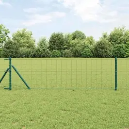Eiropas Žogs Zaļa 0.6 X 25 M Pvc Pārklāts Dzelzs Vidaxl