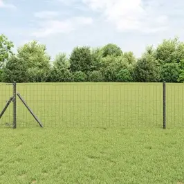 Eiropas Žogs Pelēka 0.4 X 10 M Pvc Pārklāts Dzelzs Vidaxl