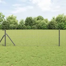 Eiropas Žogs Pelēka 0.8 X 10 M Pvc Pārklāts Dzelzs Vidaxl