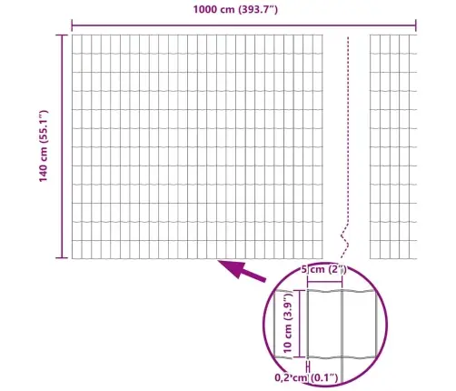 Euroopa Aed Hall 1.4 X 10 M Pvc-Kaetud Raud