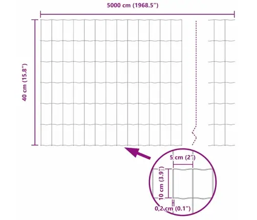 Euro Žogs Pelēks 0.4X50 M Tērauds Vidaxl