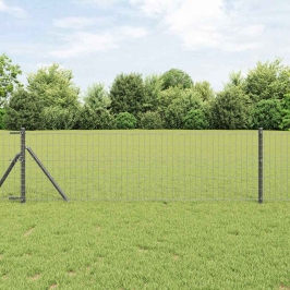 Eiropas Žogs Pelēka 0.6 X 50 M Pvc Pārklāts Dzelzs Vidaxl